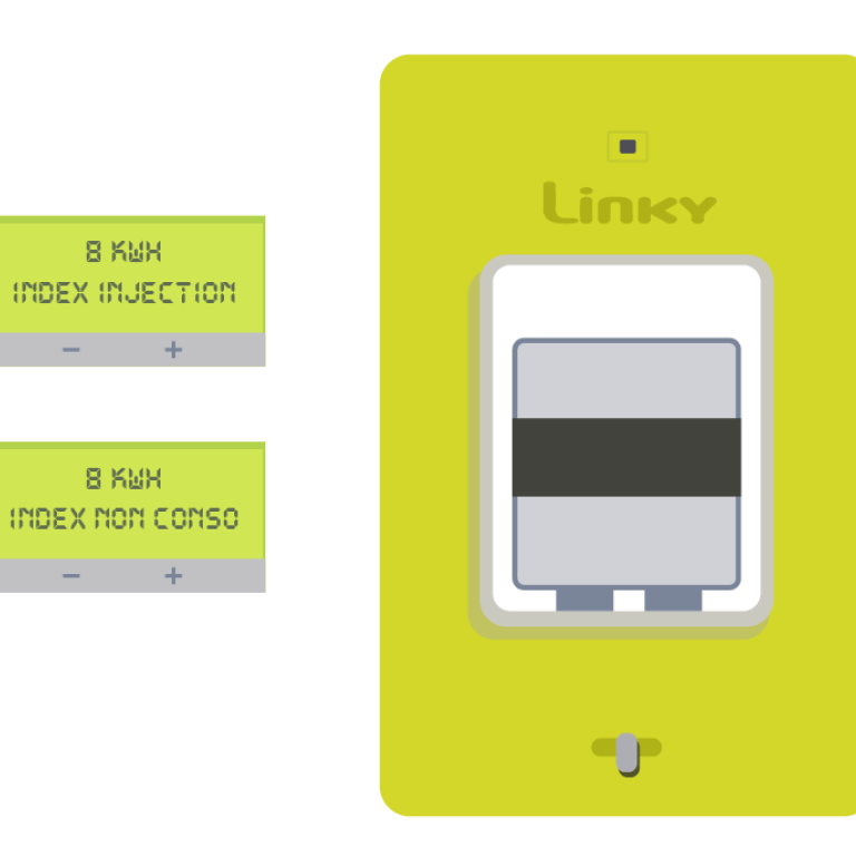 image d'un compteur linky affichant "index injection" puis "index non conso"